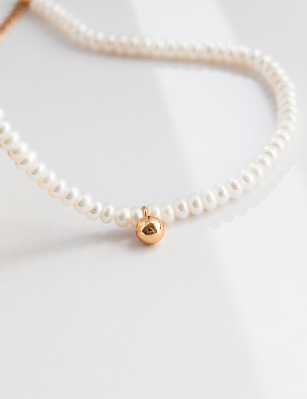 Golden Bean Pearl Necklace