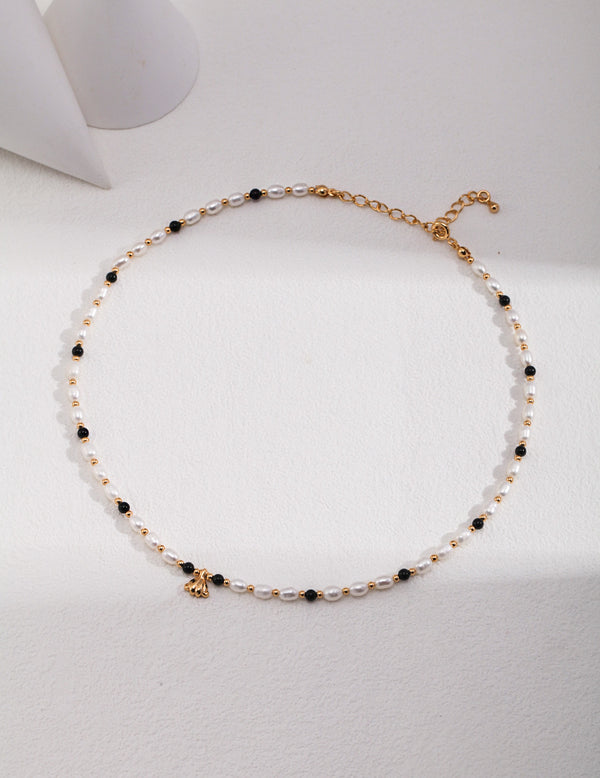 Pearl Black Agate Necklace